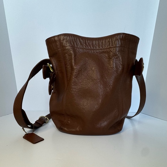 COACH  Bucket Bag- Authentic & Vintage Mini Shoulder Drawstring, Leather, Brown - Picture 4 of 17
